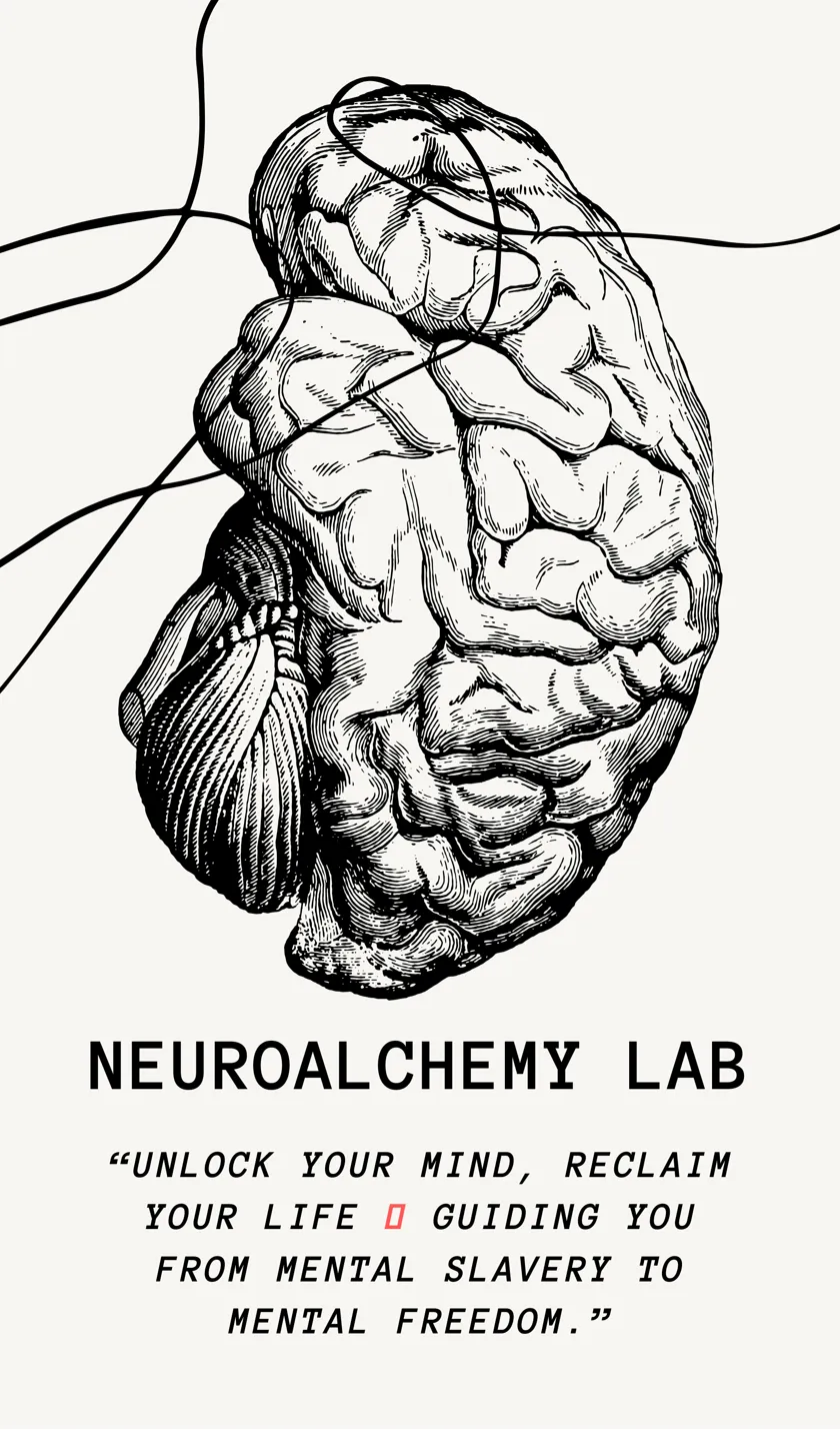Neuro Alchemy Lab logo — alembic vessel with neural arc lines